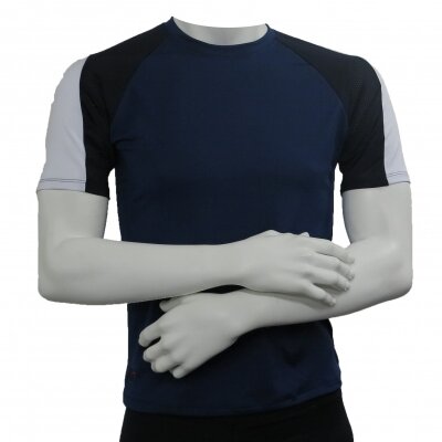 Kurzarm Shirt AUS blau / schwarz / weiß - Frauen - XS Damen