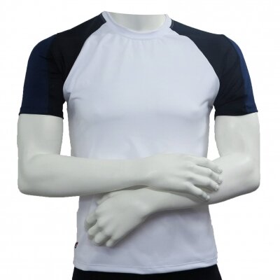 Kurzarm Shirt AUS weiß / schwarz / blau - Frauen - XS Damen