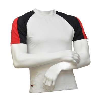 Kurzarm Shirt AUS weiß / schwarz / rot - Frauen